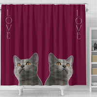 Chartreux Cat Print Shower Curtain-Free Shipping - Deruj.com