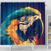 Blue And Yellow Macaw Parrot Vector Art Print Shower Curtains-Free Shipping - Deruj.com
