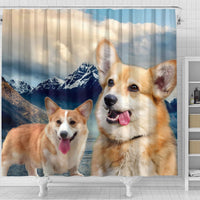 Pembroke Welsh Corgi Print Shower Curtains-Free Shipping - Deruj.com