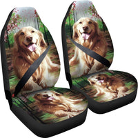 Golden Retriever Art Print Car Seat Covers- Free Shipping - Deruj.com