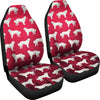 Great Pyrenees Dog Art On Red Print Car Seat Covers-Free Shipping - Deruj.com
