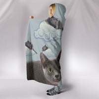 Korat Cat Print Hooded Blanket-Free Shipping - Deruj.com