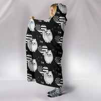 Pomeranian Patterns Print Hooded Blanket-Free Shipping - Deruj.com