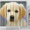 Golden Retriever Puppy Art Print Shower Curtains-Free Shipping - Deruj.com
