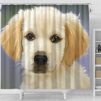 Golden Retriever Puppy Art Print Shower Curtains-Free Shipping - Deruj.com