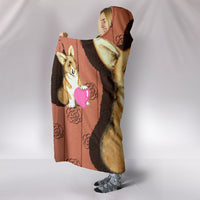 Pembroke Welsh Corgi Love Print Hooded Blanket-Free Shipping - Deruj.com