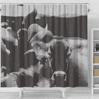 Black&White Brown Swiss cattle (Cow) Print Shower Curtain-Free Shipping - Deruj.com