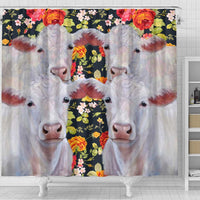 Charolais Cattle (Cow) Print Shower Curtains-Free Shipping - Deruj.com
