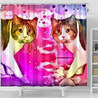 Manx Cat Print Shower Curtain-Free Shipping - Deruj.com