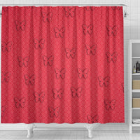 Butterfly Print On Red Shower Curtain-Free Shipping - Deruj.com