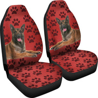 Belgian malinois Dog With Paws Print Car Seat Covers-Free Shipping - Deruj.com