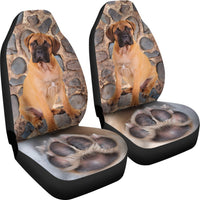 Bullmastiff Dog With Paw Print Car Seat Covers- Free Shipping - Deruj.com