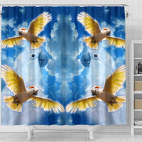 Salmon Crested Cockatoo Print Shower Curtains-Free Shipping - Deruj.com