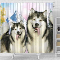 Cute Alaskan Malamute Print Shower Curtains-Free Shipping - Deruj.com