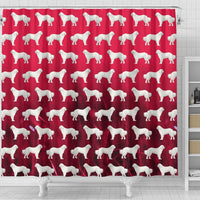 Great Pyrenees Dog On Red Print Shower Curtains-Free Shipping - Deruj.com