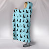 Black Labrador Dog Pattern Print Hooded Blanket-Free Shipping - Deruj.com