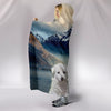 White Shepherd Print Hooded Blanket-Free Shipping - Deruj.com
