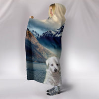 White Shepherd Print Hooded Blanket-Free Shipping - Deruj.com