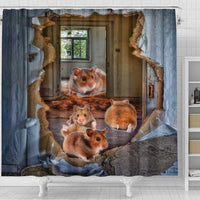 Djungarian Hamster 3D Print Shower Curtains-Free Shipping - Deruj.com