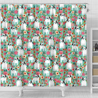 French Bulldog Floral Print Shower Curtains-Free Shipping - Deruj.com