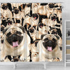 Laughing Pug Print Shower Curtain-Free Shipping - Deruj.com