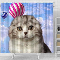 Cute Scottish Fold Cat Print Shower Curtains-Free Shipping - Deruj.com