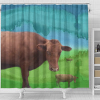 Amazing Danish Red cattle (Cow) Print Shower Curtain-Free Shipping - Deruj.com