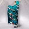 Neon Tetra Fish Print Hooded Blanket-Free Shipping - Deruj.com