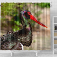 Black Stork Bird Print Shower Curtain-Free Shipping - Deruj.com