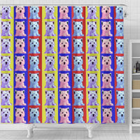 Westie Colorful Pattern Print Shower Curtains-Free Shipping - Deruj.com