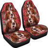 Irish Red and White Setter On Flower Print Car Seat Covers-Free Shipping - Deruj.com