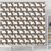 Sealyham Terrier Dog Pattern Print Shower Curtains-Free Shipping - Deruj.com