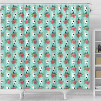 Bull Terrier Dog Floral Print Shower Curtains-Free Shipping - Deruj.com