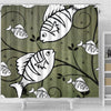 White Fish Print Shower Curtain-Free Shipping - Deruj.com