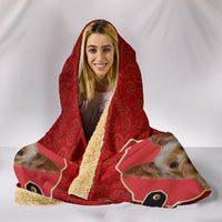 Yorkshire Terrier (Yorkie) Print On Red Hooded Blanket-Free Shipping - Deruj.com