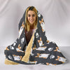 Pembroke Welsh Corgi With Paws Print Hooded Blanket-Free Shipping - Deruj.com