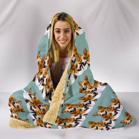 Cardigan Welsh Corgi Dog Pattern Print Hooded Blanket-Free Shipping - Deruj.com
