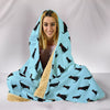 Black Labrador Dog Pattern Print Hooded Blanket-Free Shipping - Deruj.com