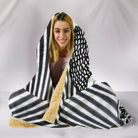 Black & White Snake Print Hooded Blanket-Free Shipping - Deruj.com