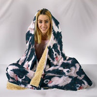 Border Collie Dog In Lots Print Hooded Blanket-Free Shipping - Deruj.com
